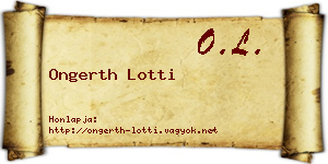 Ongerth Lotti névjegykártya